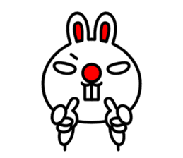 Red nose and one eyebrow rabbit 2 sticker #1025264