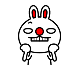 Red nose and one eyebrow rabbit 2 sticker #1025265