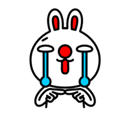 Red nose and one eyebrow rabbit 2 sticker #1025266