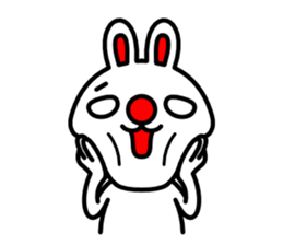 Red nose and one eyebrow rabbit 2 sticker #1025269