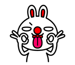 Red nose and one eyebrow rabbit 2 sticker #1025272