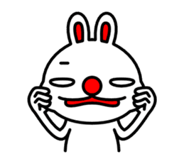 Red nose and one eyebrow rabbit 2 sticker #1025274