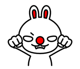 Red nose and one eyebrow rabbit 2 sticker #1025276