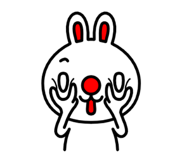 Red nose and one eyebrow rabbit 2 sticker #1025277