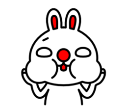 Red nose and one eyebrow rabbit 2 sticker #1025278