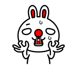 Red nose and one eyebrow rabbit 2 sticker #1025279