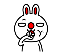 Red nose and one eyebrow rabbit 2 sticker #1025280