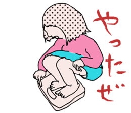 Chubby girls' diet diary sticker #1025624