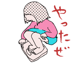 Chubby girls' diet diary sticker #1025624