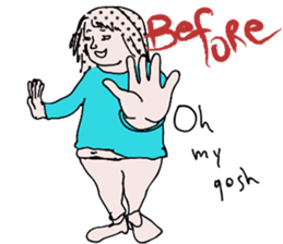 Chubby girls' diet diary sticker #1025639