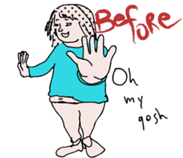 Chubby girls' diet diary sticker #1025639