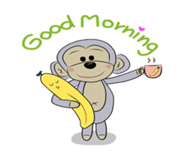 Little Monkey & Banana Girl sticker #1028791
