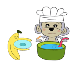 Little Monkey & Banana Girl sticker #1028797