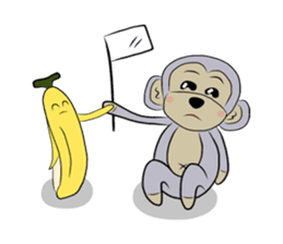 Little Monkey & Banana Girl sticker #1028804