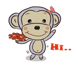 Little Monkey & Banana Girl sticker #1028805