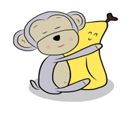 Little Monkey & Banana Girl sticker #1028806