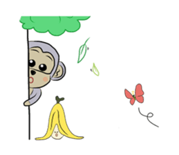 Little Monkey & Banana Girl sticker #1028811