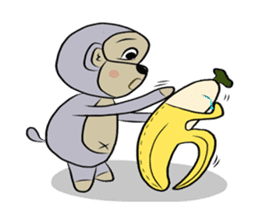 Little Monkey & Banana Girl sticker #1028816