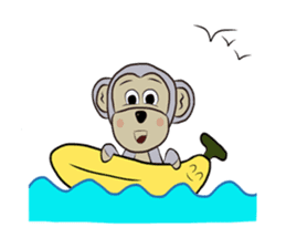 Little Monkey & Banana Girl sticker #1028818