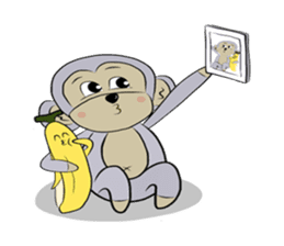 Little Monkey & Banana Girl sticker #1028819