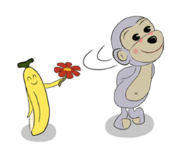 Little Monkey & Banana Girl sticker #1028820