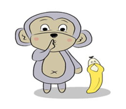 Little Monkey & Banana Girl sticker #1028822