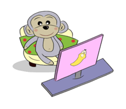 Little Monkey & Banana Girl sticker #1028827