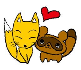 Fox girl & Raccoon dog girl sticker #1034774