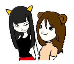 Fox girl & Raccoon dog girl sticker #1034783