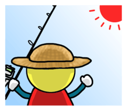 STICKER OF FISHING BOY sticker #1035059