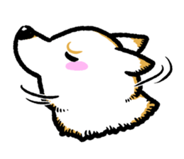 white shiba inu sticker english version sticker #1035090
