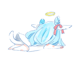 Pillow and cat Yumeko. sticker #1036282