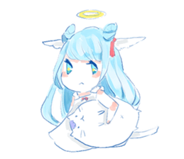 Pillow and cat Yumeko. sticker #1036290