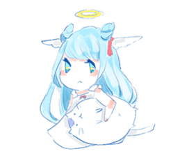 Pillow and cat Yumeko. sticker #1036290