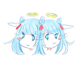 Pillow and cat Yumeko. sticker #1036292