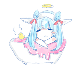 Pillow and cat Yumeko. sticker #1036295