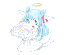 Pillow and cat Yumeko. sticker #1036296