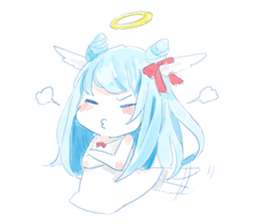 Pillow and cat Yumeko. sticker #1036301