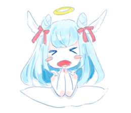 Pillow and cat Yumeko. sticker #1036303