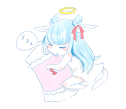 Pillow and cat Yumeko. sticker #1036304