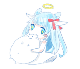 Pillow and cat Yumeko. sticker #1036307