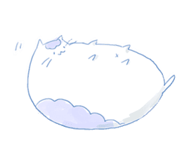 Pillow and cat Yumeko. sticker #1036309