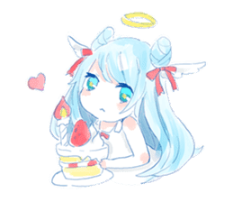 Pillow and cat Yumeko. sticker #1036315