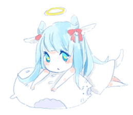 Pillow and cat Yumeko. sticker #1036316