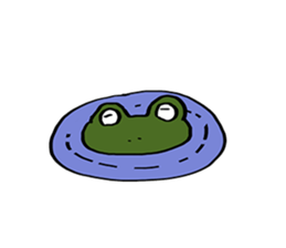 Green Frog form japan sticker #1038539