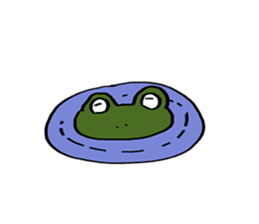 Green Frog form japan sticker #1038539