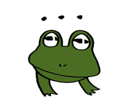 Green Frog form japan sticker #1038545