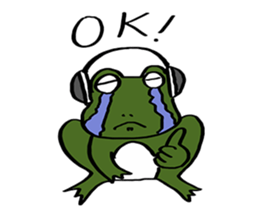 Green Frog form japan sticker #1038546