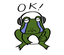 Green Frog form japan sticker #1038546