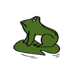 Green Frog form japan sticker #1038547